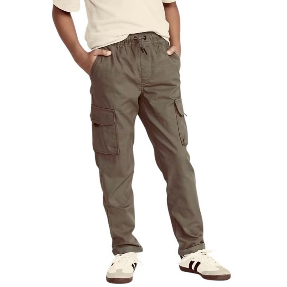 Cargo Pants Quick Dry Tech Taper Boys Large Gray Elastic